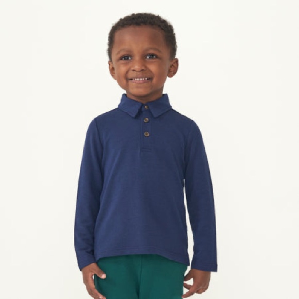 Little Sleepies Deep Blue Kids Polo
